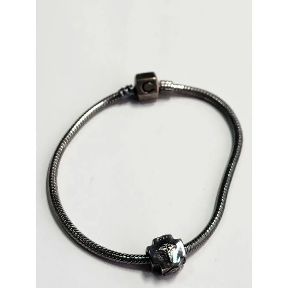 Sterling Silver Chamilia Snake Chain Bracelet with RN Chamilia 925 Charm